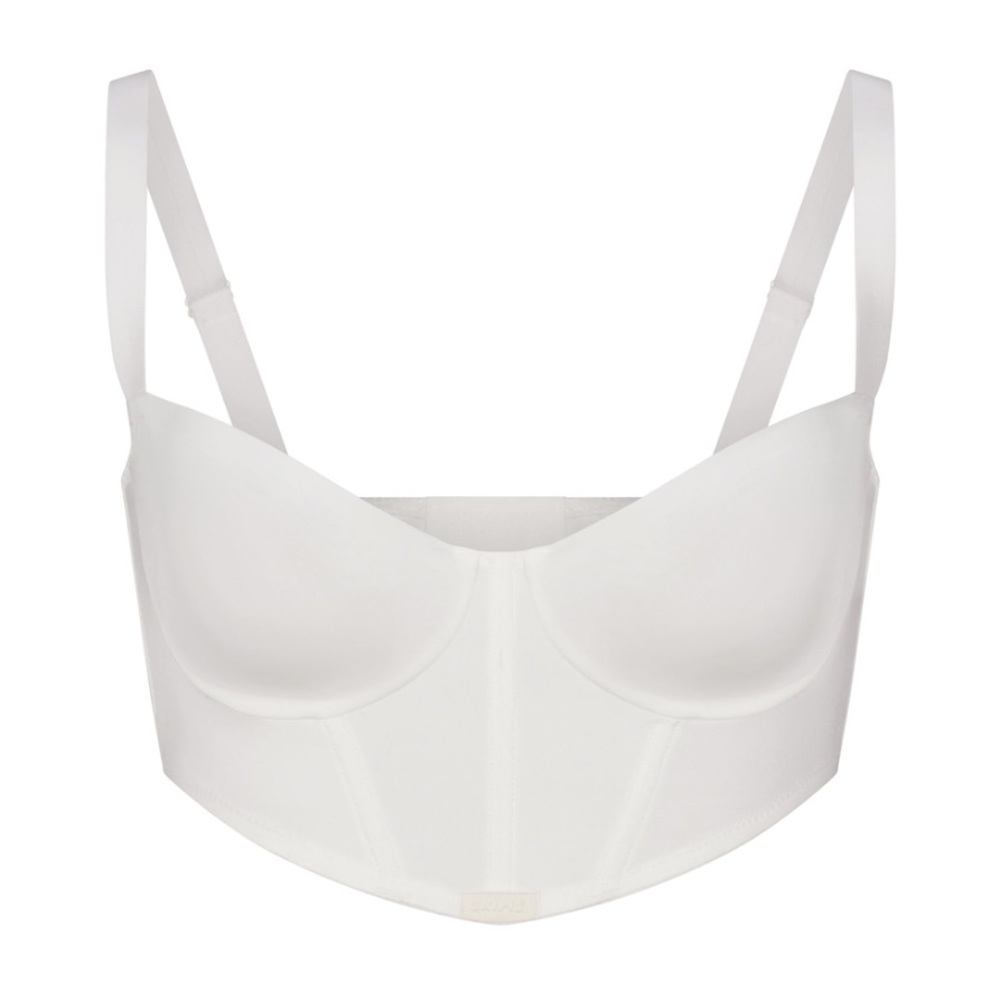 NWT skims bridal balconette corset bra top logo shine marble white size 40B - Picture 3 of 5